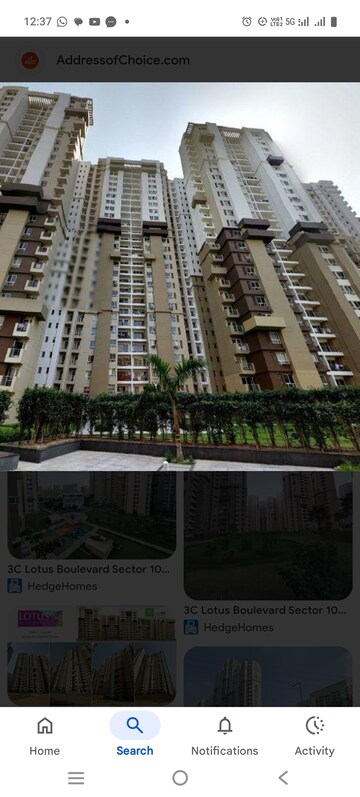3 BHK Apartment For Rent in 3C Lotus Boulevard, Sector 100