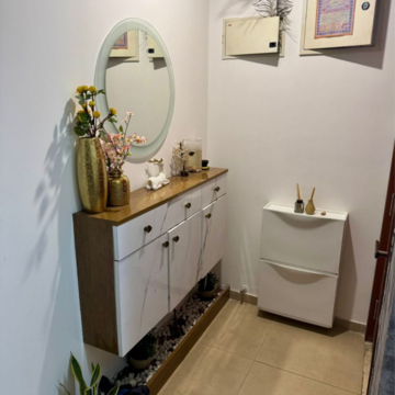 Bathroom in 3 BHK Apartment at Bhartiya Nikoo Homes Phase 2, Kannur – for Rent