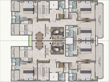 Floor Plan in 3.5 BHK Apartment at Ganga Kashi Residences, Sector 89 – for Sale