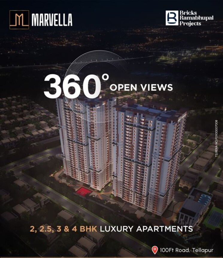 Exterior View, bricks-marvella 3 Bedroom 1385 Sq.Ft. Apartment In Tellapur Hyderabad 9765390