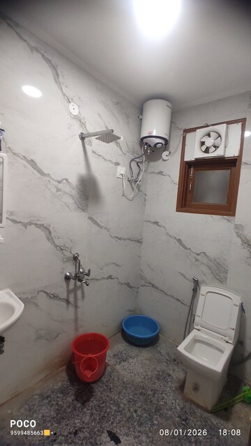 Bathroom in 1 BHK Builder Floor at Mehrauli – for Rent