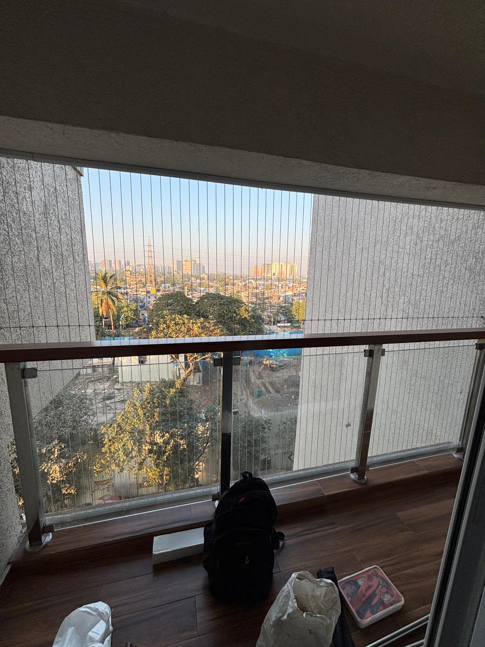 Balcony in 2 BHK Apartment at Vaibhavlaxmi Queens Glory, Chembur – for Rent