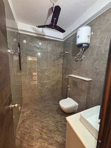 Bathroom in 3 BHK Builder Floor at Ansal Sushant Apartments, Sushant Lok I – for Rent
