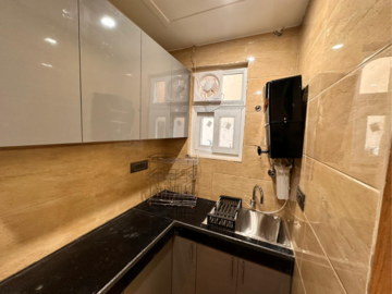 Kitchen in 1 RK Builder Floor at Sushant Lok ii – for Rent