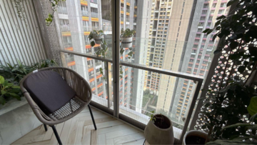 Balcony in 3 BHK Apartment at Lodha The Park Side, Kamala Mill – for Rent