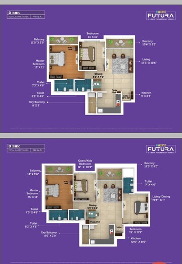 Floor Plan in 2 BHK Apartment at Saheel ITrend Homes, Hinjewadi – for Sale