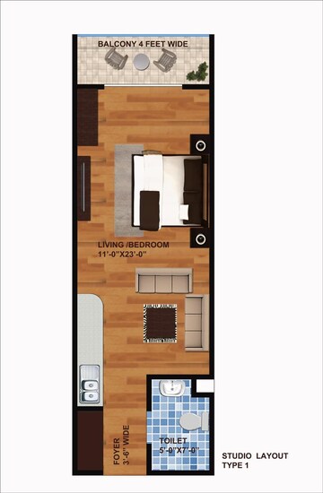 Floor Plan in Studio Apartment at Sector 1 Greater Noida – for Sale