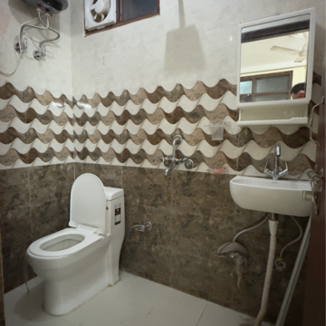 Bathroom in 1 RK Builder Floor at Chattarpur – for Rent