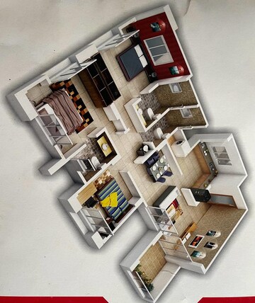 Floor Plan in 3 BHK Apartment at Autadwadi Handewadi – for Sale