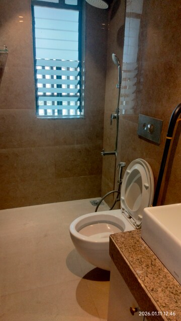 Bathroom in 3 BHK Apartment at Piramal Sunteck Signia Waterfront, Airoli Sector 14 – for Rent