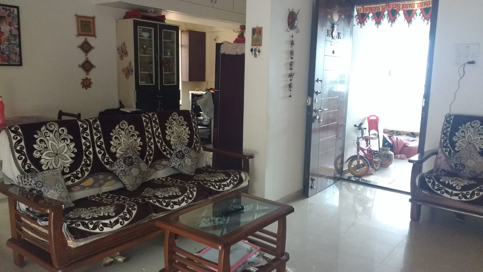 Living Room in 2 BHK Apartment at GK Rose Icon, Pimple Saudagar – for Rent