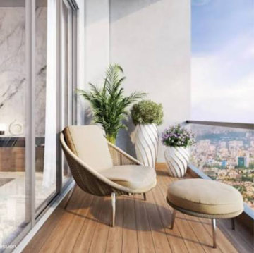 Balcony in 2 BHK Apartment at Shapoorji Pallonji BKC 28, Kherwadi – for Rent