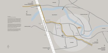 3 BHK Apartment – Map Location View at Kasturi The Balmoral Riverside, Balewadi - for Sale