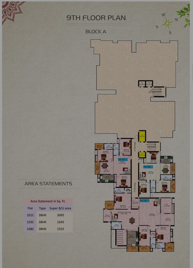 Floor Plan, morabadi 3 Bedroom 1665 Sq.Ft. Apartment In Morabadi Ranchi 9777697