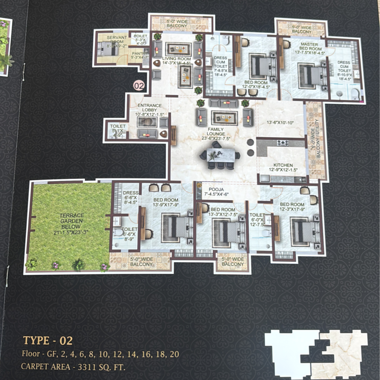 Master Plan, chinmay-urbanac-sky-mansion 5 Bedroom 3326 Sq.Ft. Apartment In Sushant Golf City Lucknow 9779086