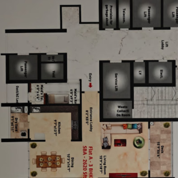 Floor Plan in 3.5 BHK Apartment at SNN Clermont, Veerannapalya – for Rent