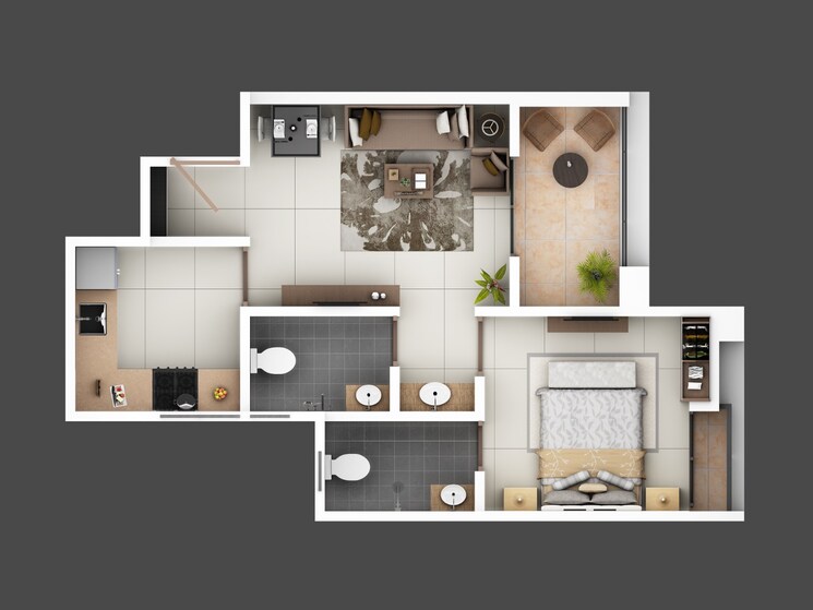 Floor Plan, sneha-kohinoor 2 Bedroom 685 Sq.Ft. Apartment In Ambegaon Budruk Pune 9782514