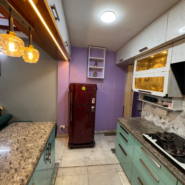 Kitchen, malviya nagar 3 Bedroom 1000 Sq.Ft. Builder Floor In Malviya Nagar Delhi 9783663