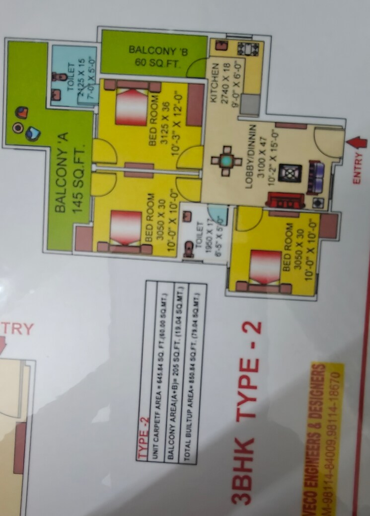 undefined, amolik-sankalp 3 Bedroom 851 Sq.Ft. Apartment In Sector 85 Faridabad 9791494