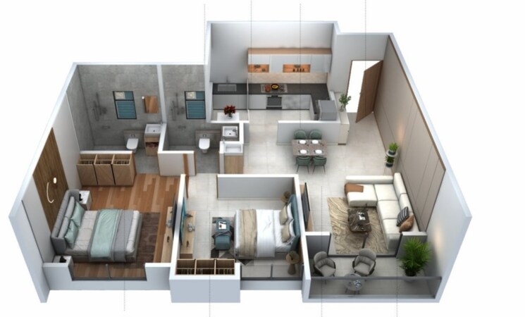 Floor Plan, tilekar nagar 2 Bedroom 725 Sq.Ft. Apartment In Tilekar Nagar Pune 9794822