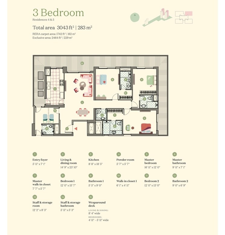 Floor Plan, max-estate-360 3 Bedroom 2693 Sq.Ft. Apartment In Sector 36a Gurgaon 9795874