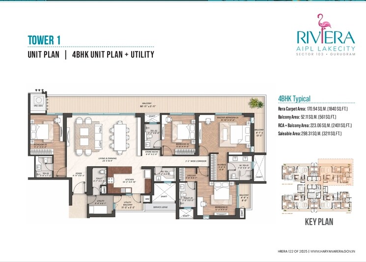 Floor Plan, aipl-riviera 3 Bedroom 2277 Sq.Ft. Apartment In Sector 103 Gurgaon 9809409