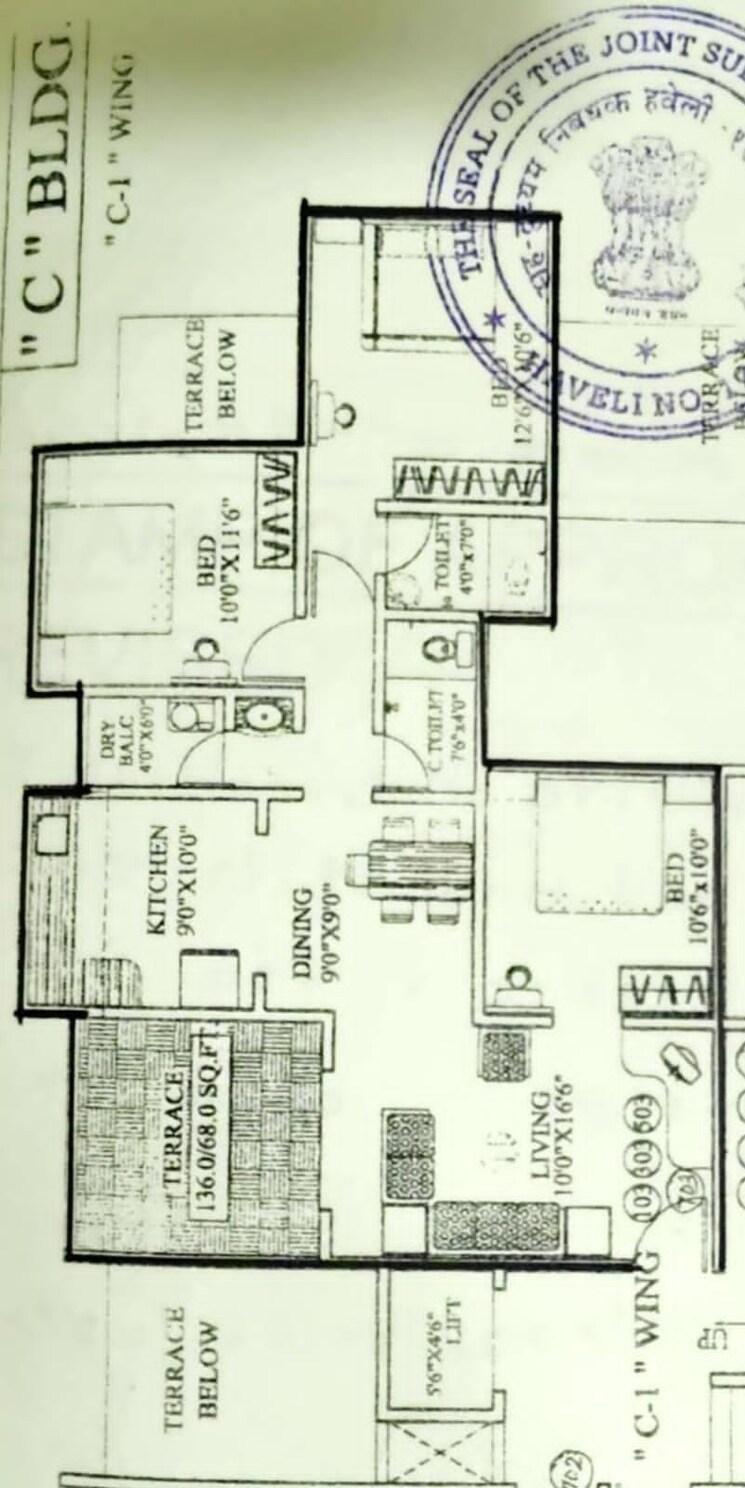 Floor Plan, rk-lunkad-nisarg-nirmiti 3 Bedroom 1189 Sq.Ft. Apartment In Pimple Saudagar Pune 9810796