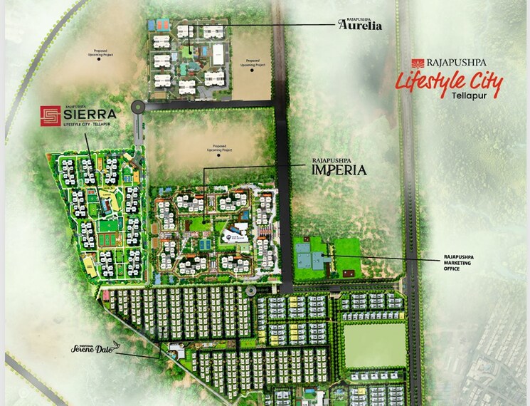 Master Plan, rajapushpa-sierra 3 Bedroom 1850 Sq.Ft. Apartment In Tellapur Hyderabad 9812606