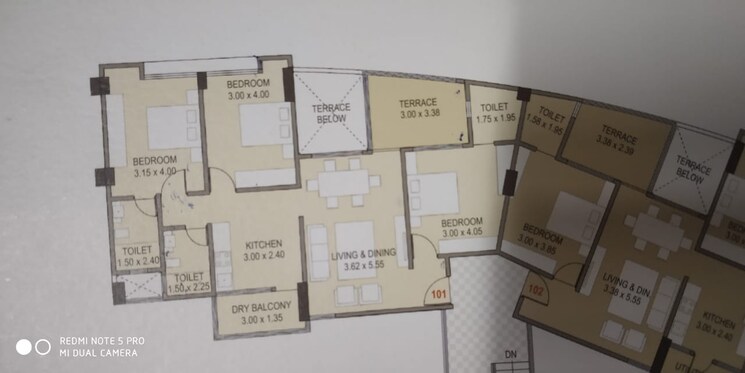 Floor Plan, jrs-atmosphere 3 Bedroom 1250 Sq.Ft. Apartment In Ambegaon Budruk Pune 9811967