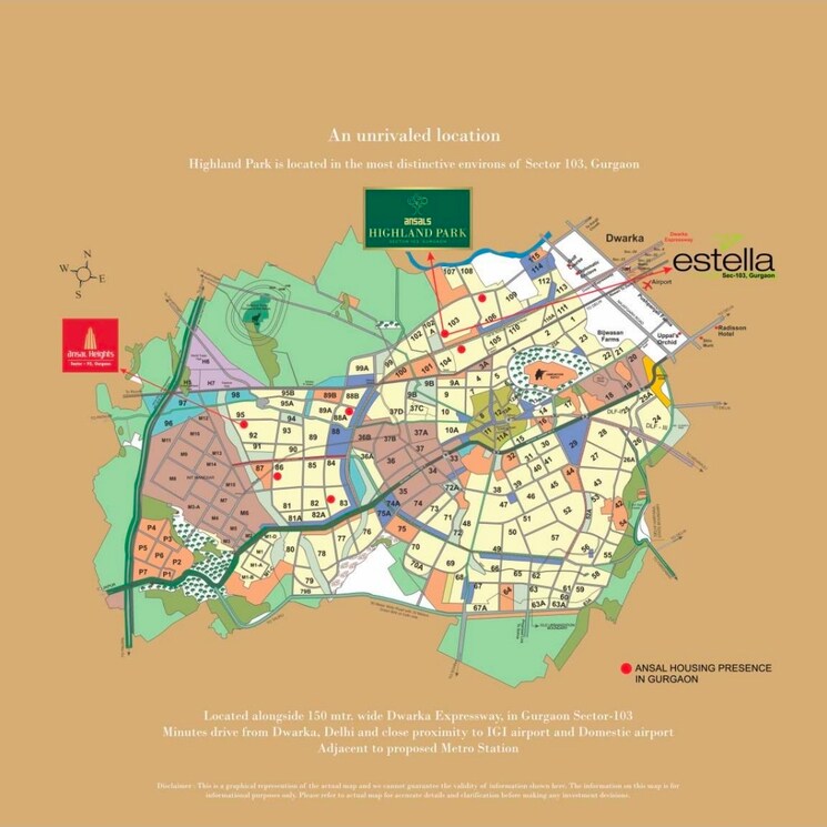 Master Plan, ansal-highland-park 2 Bedroom 1361 Sq.Ft. Apartment In Sector 103 Gurgaon 9827954