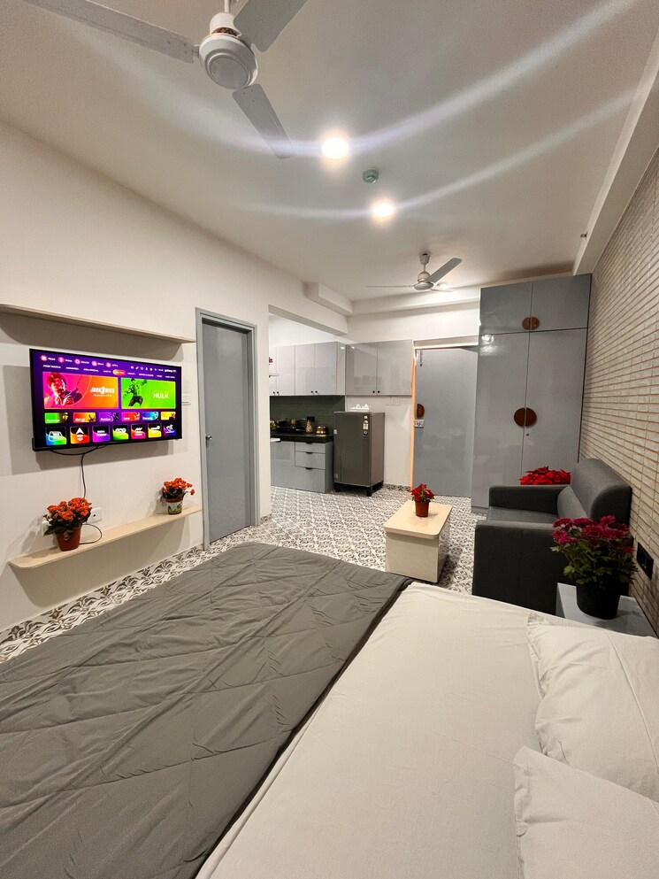 Bedroom, purva-silversands Studio 550 Sq.Ft. Apartment In Mundhwa Pune 9833830