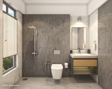 Bathroom in 2 BHK Apartment at Wadhwa Dukes Horizon, Chembur – for Rent