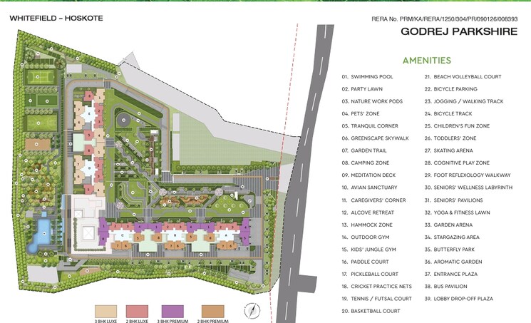 Master Plan, godrej-parkshire 2 Bedroom 1050 Sq.Ft. Apartment In Hoskote Bangalore 9841075
