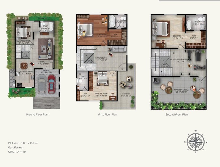 Floor Plan, hoskote 4 Bedroom 3205 Sq.Ft. Villa In Hoskote Bangalore 9862666