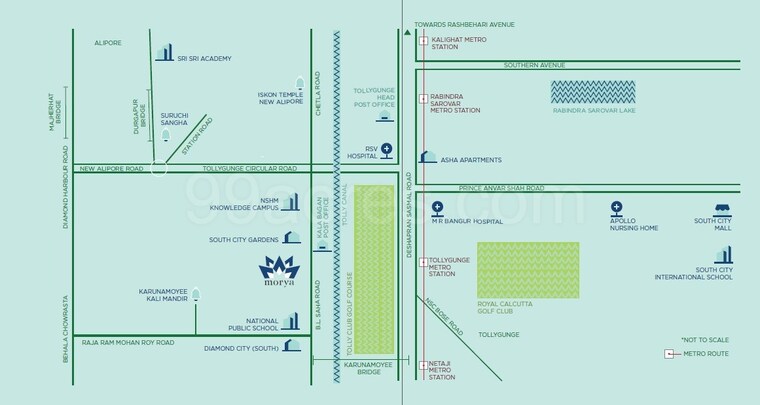 Map Location, sugam-morya 3 Bedroom 1080 Sq.Ft. Apartment In Tollygunge Kolkata 9878063