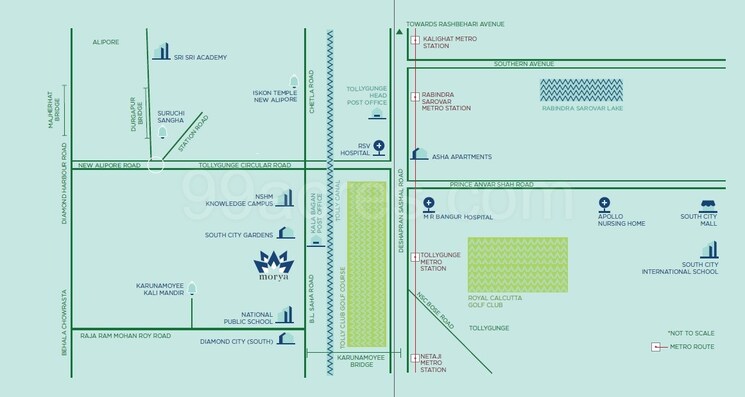 Map Location, sugam-morya 3 Bedroom 1164 Sq.Ft. Apartment In Tollygunge Kolkata 9878084