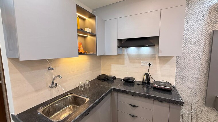 Kitchen, okay-plus-solitaire-suites Studio 409 Sq.Ft. Apartment In Ramnagariya Jaipur 9896617