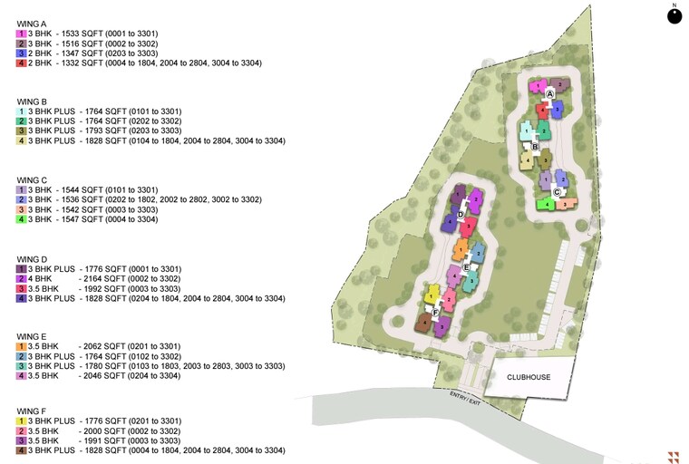 Master Plan, bricks-and-milestones-solcrest 4 Bedroom 2015 Sq.Ft. Apartment In Hennur Road Bangalore 9970049
