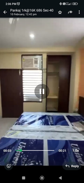Bedroom in 1 RK Builder Floor at RWA Residential Society, Sector 40 – for Rent
