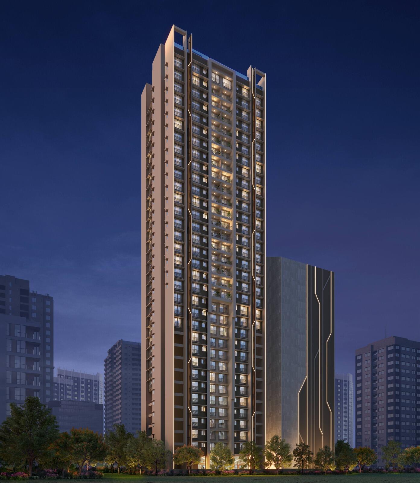 2 BHK + Study Room 890 Sq.Ft. Apartment in Rustomjee 180 Bayview