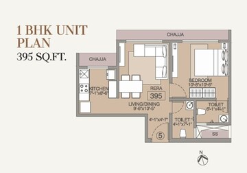 Floor Plan in 2 BHK Apartment at NVN ODC 1, Goregaon West – for Rent