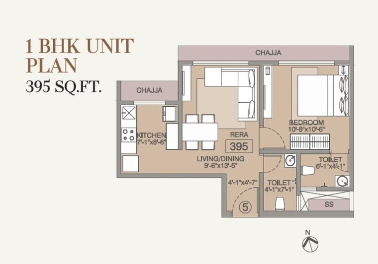 Floor Plan, nvn-odc-1 2 Bedroom 594 Sq.Ft. Apartment In Goregaon West Mumbai 10017052