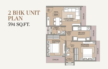 Floor Plan in 2 BHK Apartment at NVN ODC 1, Goregaon West – for Rent