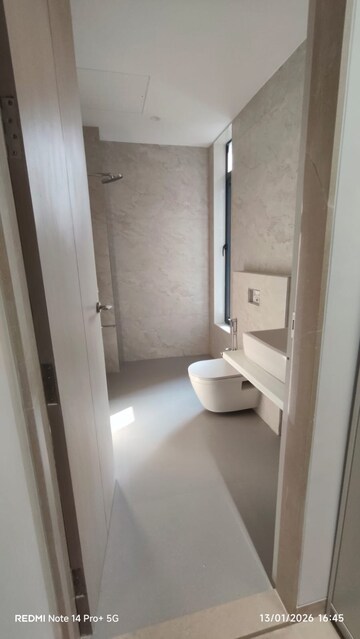 Bathroom in 3 BHK Apartment at Omkar Alta Monte, Malad East – for Rent