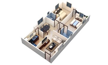 Floor Plan in 2 BHK Apartment at Jalsa Garikipati Towers, Mamidpally – for Sale
