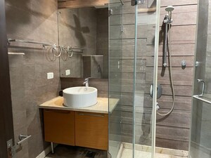 Bathroom in 4 BHK Builder Floor at Panchsheel Park – for Rent