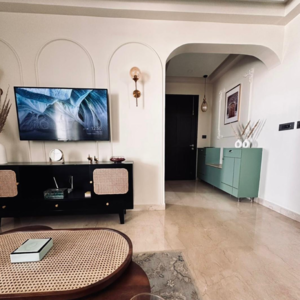 Team Area in 3.5 BHK Apartment at Prestige Misty Waters, Coffee Board Layout – for Rent