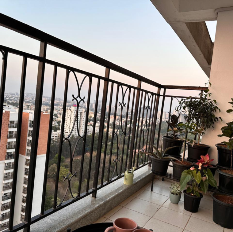 Balcony, prestige-misty-waters 3.5 Bedroom 1900 Sq.Ft. Apartment In Coffee Board Layout Bangalore 10053221