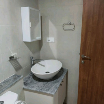 Bathroom in 1 BHK Apartment at Bhartiya City Nikoo Homes 4, Kannur – for Rent