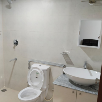 Bathroom in 1 BHK Apartment at Bhartiya City Nikoo Homes 4, Kannur – for Rent
